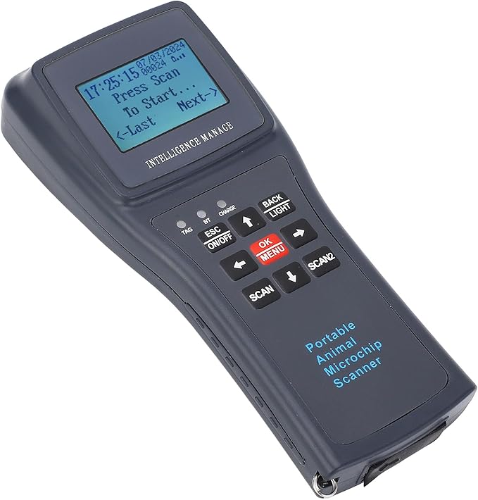 Sonew Pet Microchip Scanner Handheld ID Reader with Capability, Automatic Data Storage & USB Connectivity (HDX+FDXB)