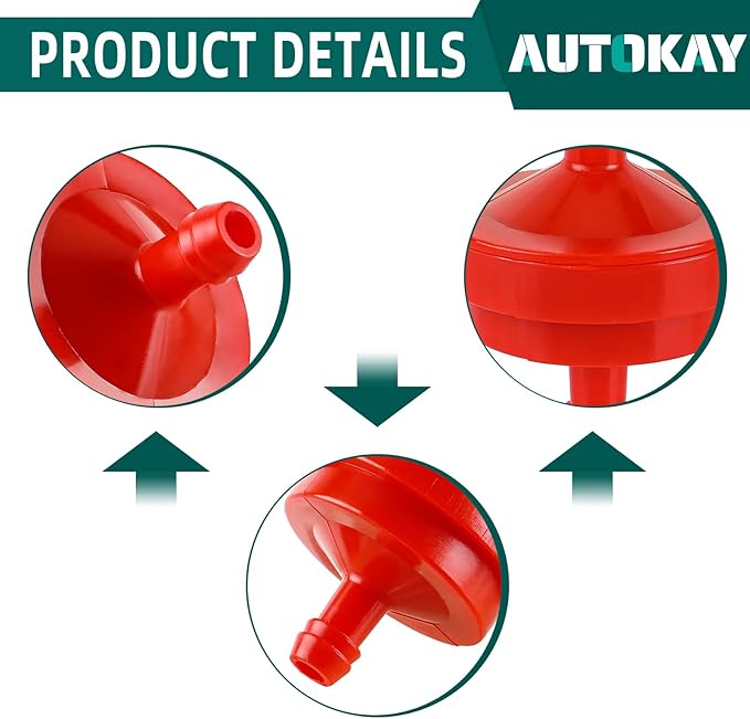 AUTOKAY Lawn Mower 1/4" Inline Gas Fuel Filter Compatible