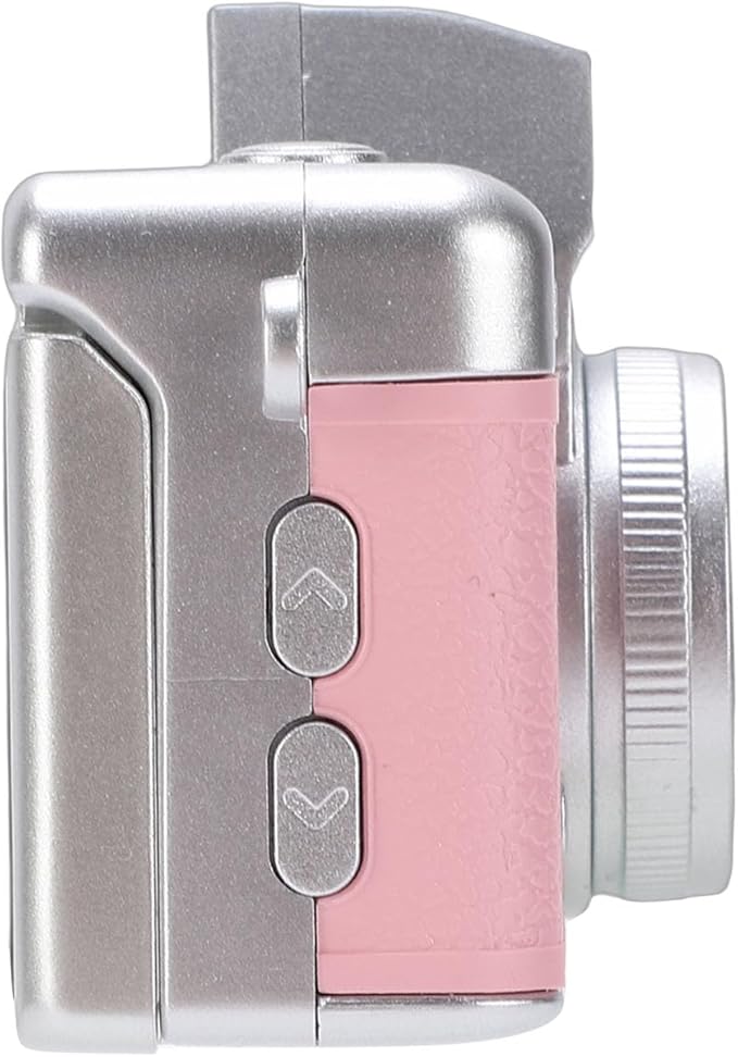 Palm Size Camera, 1080P Video 48MP Image Wide Angle Lens 1.47 Inch Flip Screen, with Fill Light and Type C Charging, for Campus Cycling Pets Selfie (Pink)