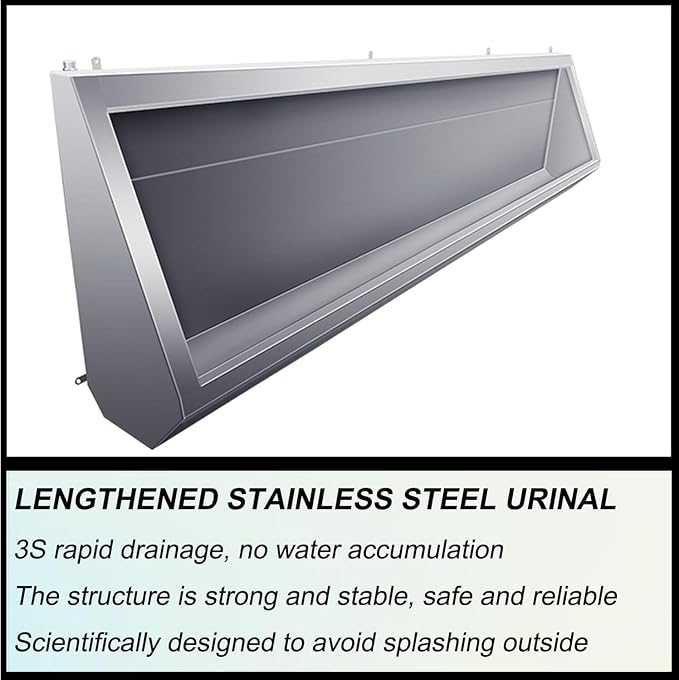 Wall-Mounted Stainless Steel Urinal Trough