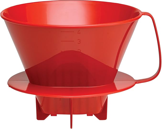 Fino Pour-Over Coffee Brewing Filter Cone, Number 4-Size, Brews 8 to 12-Cups