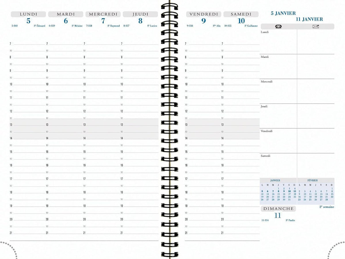 Exacompta - 20010712E - SAD 20S All in One Weekly Desk Diary - 15 x 21 cm - September 2024 to December 2025-16 Months - Blue
