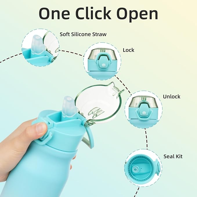 BJPKPK 25 oz Insulated Water Bottle, Stainless Steel Flask | Leak Proof Locking