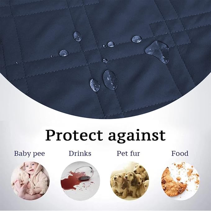 Waterproof Dog Bed Covers for Couch Protection, Water-Resistant Soft Dog Pet Blanket Anti-Slip Dog Blanket for Bed, for Furniture Bed Couch Sofa (Navy Blue,96x82inch)
