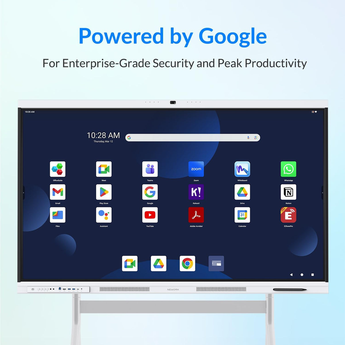 Smart Board, 65 Inch All-in-One Interactive Whiteboard, Google EDLA