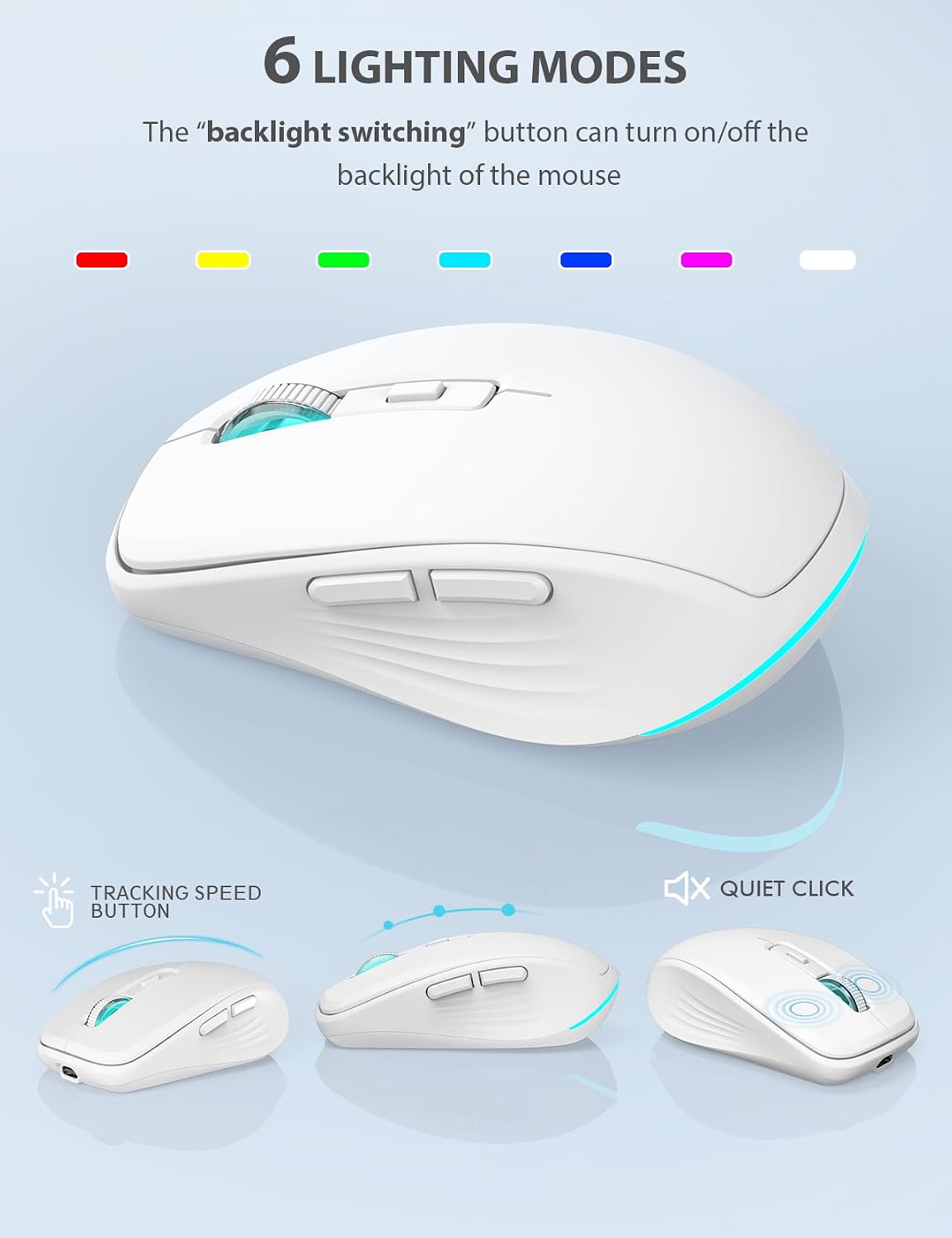 SABLUTE Wireless Keyboard and Mouse Combo, Compact Backlit Scissor Keys