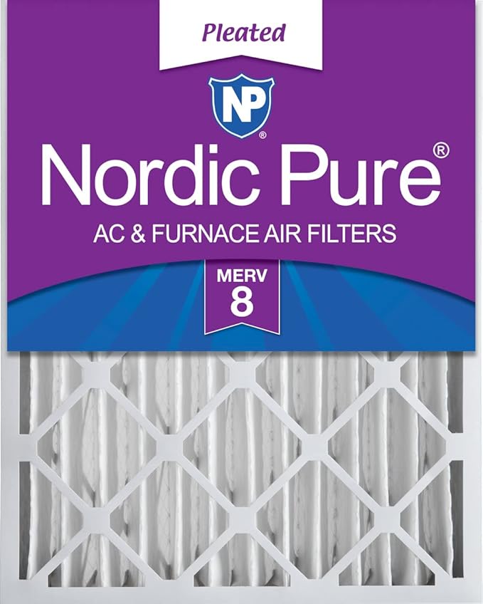 Nordic Pure 20x20x4 Pleated MERV 8 Air Filter 1 Pack