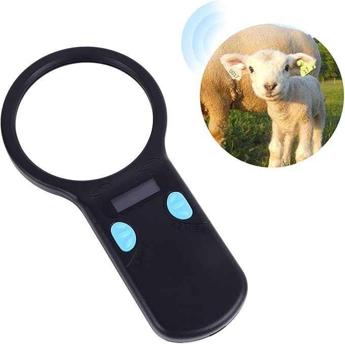 Animal Chip Reader Portable Handheld Pet ID Tag Scanner, Rechargeable Lightweight 125K 134.2K - Fast Accurate Reading, Durable Plastic Design, Ideal for Small Animal Management