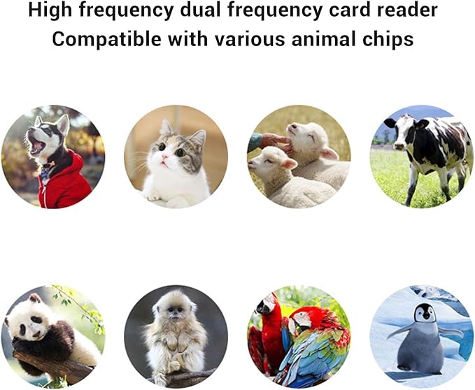 GLOGLOW Pet Microchip Scanner, Rechargeable Reader for Dogs and Cats with OLED Display and Connectivity for Vet Professionals Landscape Aquaculture (White)
