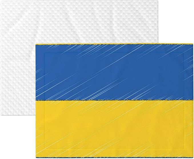 Double Sided Plush Pet Blanket with Cozy Dot Texture and Smooth Reverse, Abstract Ukraine Flag, Reversible Throw for Dogs Cats on Couches Beds Crates