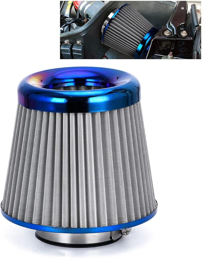 PTNHZ Universal Burnt Blue Neck 3" 76mm Car High Flow Cold Air Intake Air