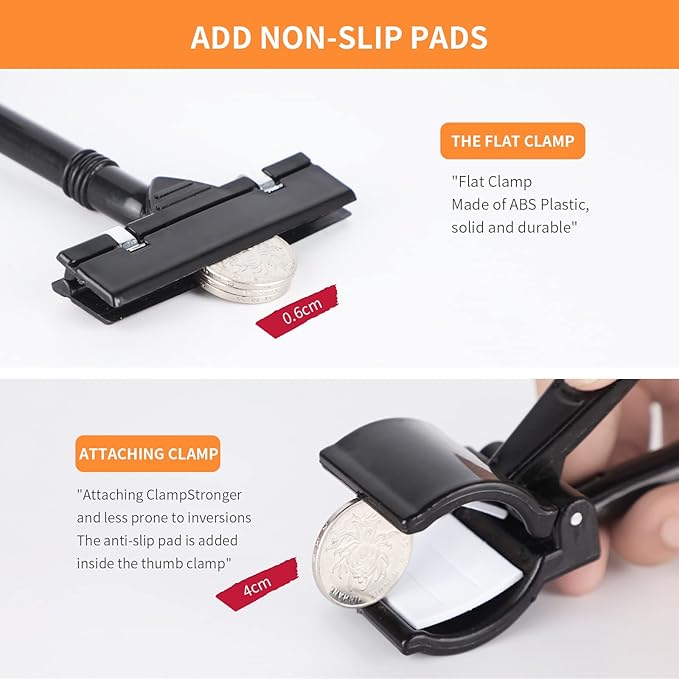 Mlici Sign Clips Merchandise Sign, Plastic Adjustable Clip Sign Holder Stand POP Clamp, 8 Pieces Clip-on Style Double Head Display Clips Rotating Swivel Sign Tag for Shelf Label Card