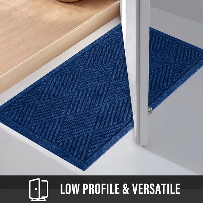 HIYARD Sturdy Front Door Mat, Absorbent Muddy Dirt Resist Welcome Door Mats