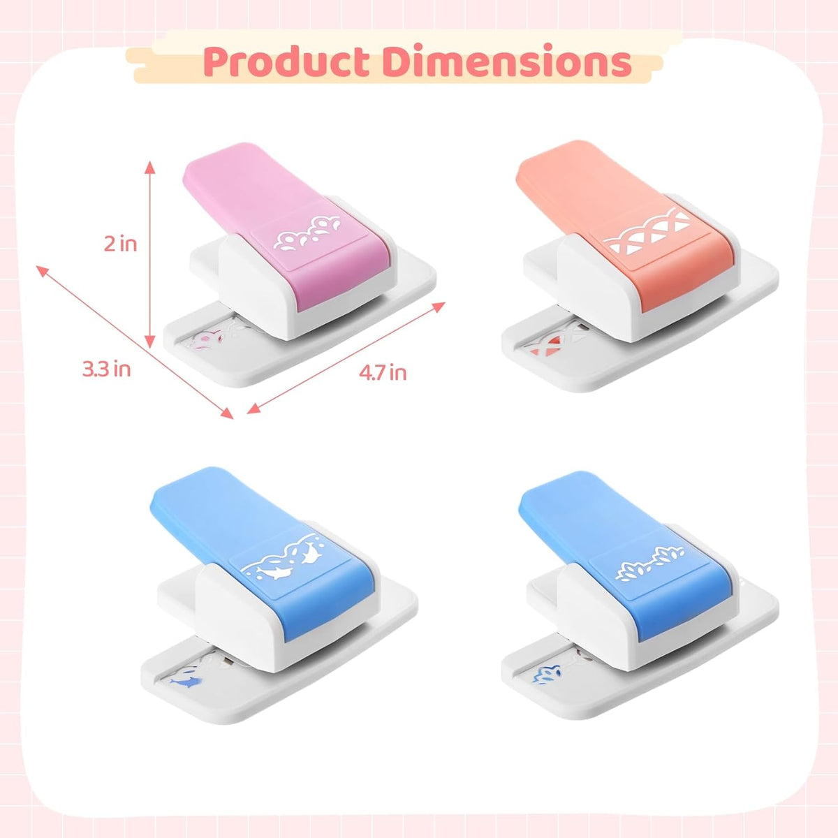 4pcs Border Punches, Border Edge Craft Floral Pattern Punches, Border Punches for Paper Crafts, Scroll Punch for Scrapbooks, Wedding Cards, Greeting Cards, Decoration and DIY Arts