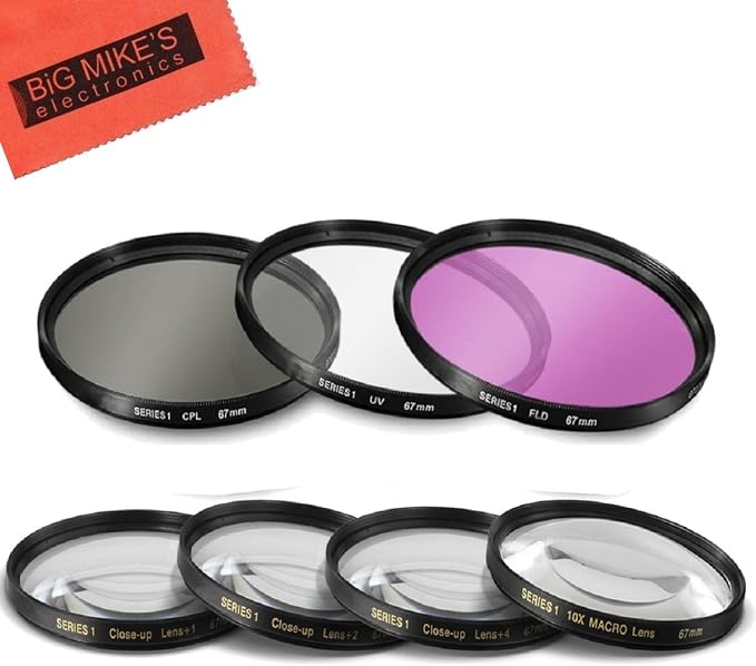 67mm Multi-Coated 7 Piece Filter Set Includes 3 PC Filter Kit and 4 PC Close Up