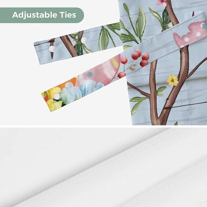 Easter Tie Up Valance Curtains for Windows, Kitchen Curtains Window Shades