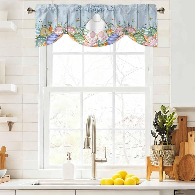 Spring Easter Tie Up Valance Curtains