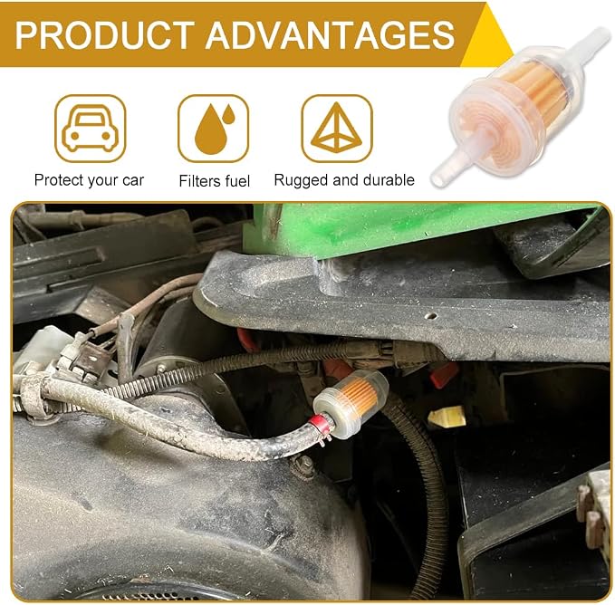 2PCS Gas Inline Fuel Filters