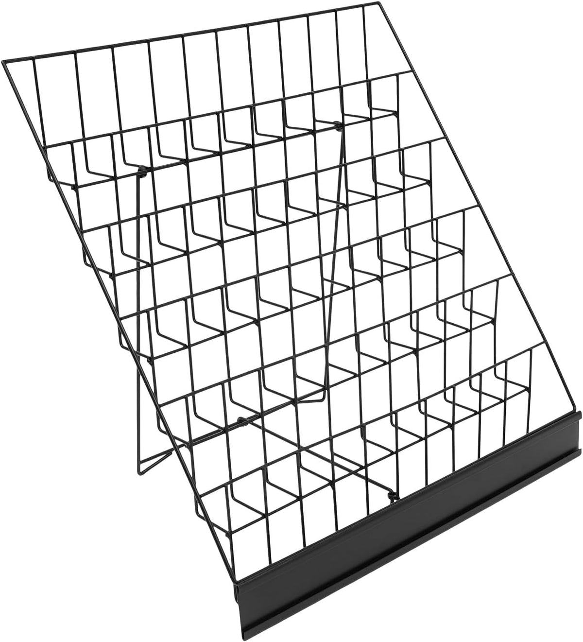 6 Tier Wire Book Display Rack Shelf, Black Book Signing Rack Tabletop Magazine Comic Display Racks for Library Classroom Picture Literature Brochure, Card Shelf Holder Stand 18" x 11" x 17.5"