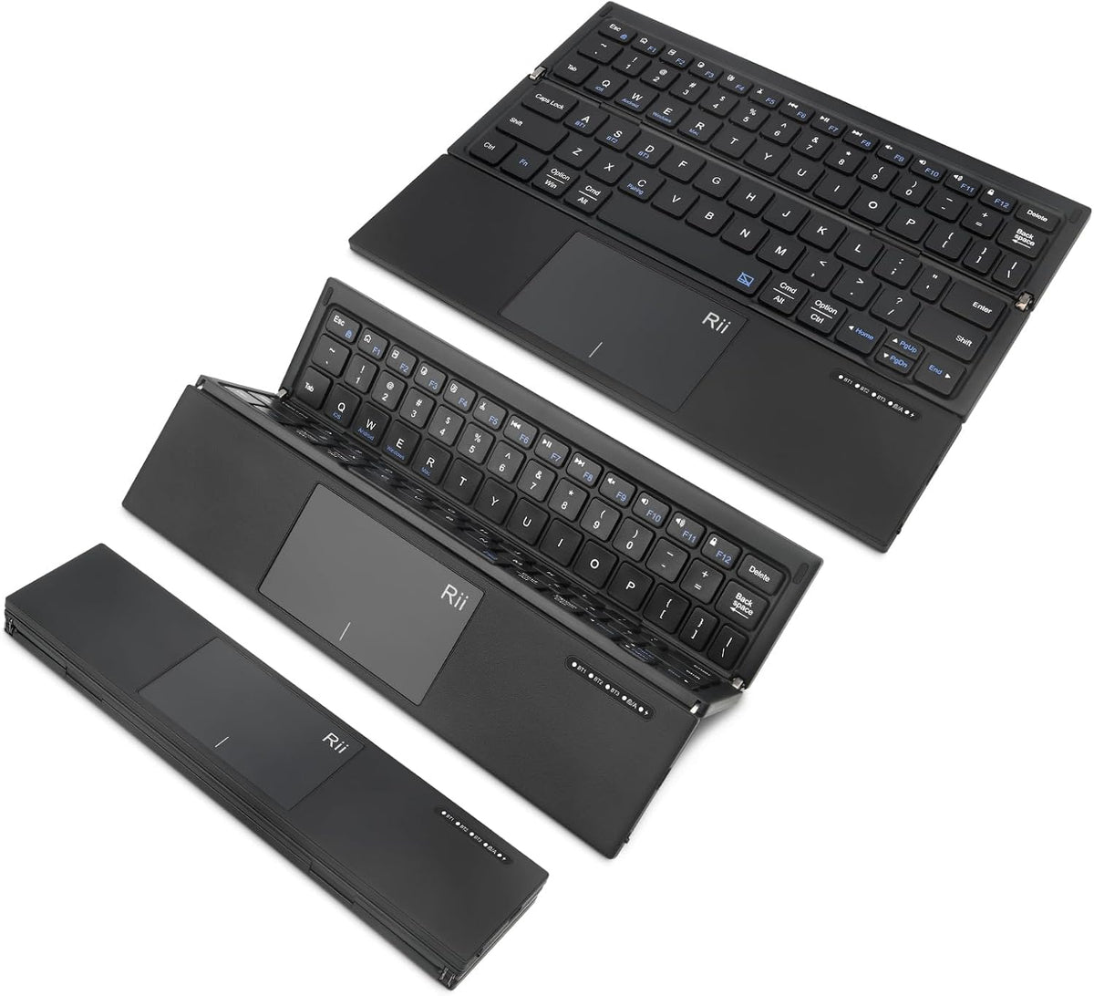 Rii Tri-Foldable Bluetooth Keyboard with Touchpad,Rechargeable RK811