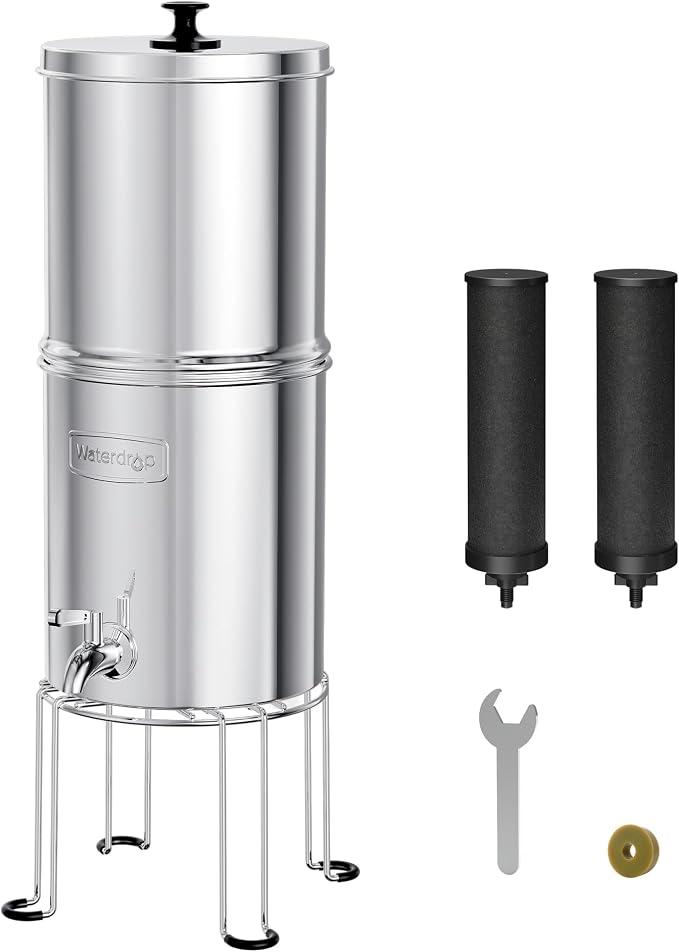 Waterdrop Gravity-fed Water Filtration System, NSF/ANSI 42&372 Certified Black