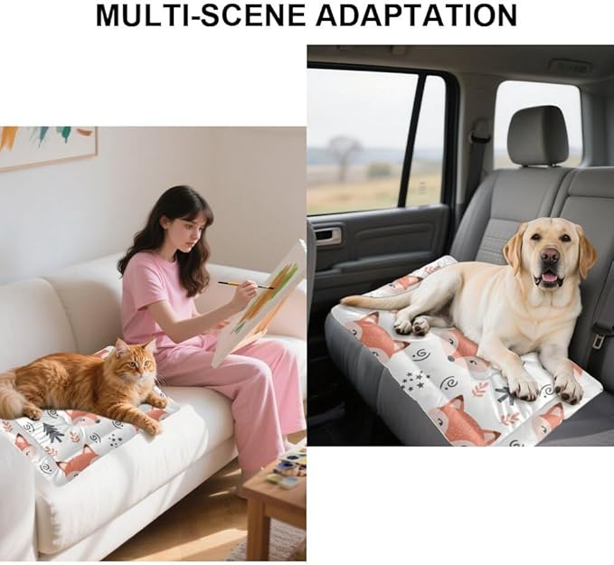 Cozy Cat Beds with Anti-Slip Bottom, Cute Animals Things for Dogs Puppy Crate Pads Dog Beds& Furniture Breathable Dog Matt for Indoor& Outdoor Sofa Cars, Machine Washable 24 X 36 Inch