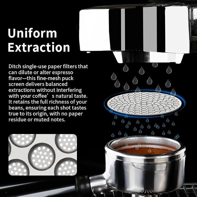 watchget 53mm Espresso Puck Screen Reusable Mesh Coffee Filter 0.8mm Thickness