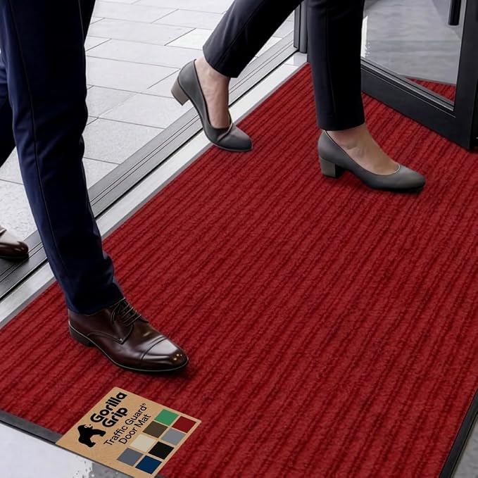 GORILLA GRIP Waterproof Traffic Guard Door Mat, Heavy Duty Entryway Mats