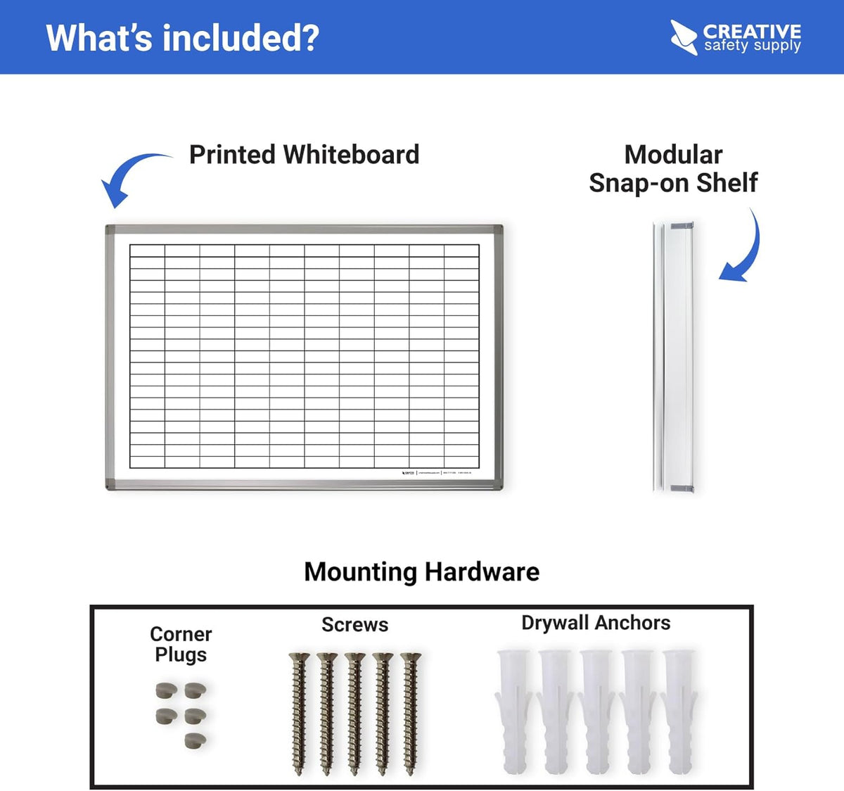 Magnetic Grid Dry Erase Whiteboard (48in x 36in)