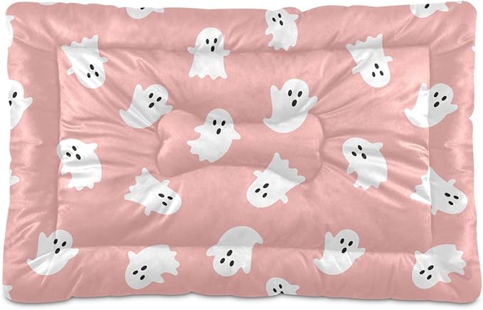 Pet Bed Halloween Ghost Dog Bed Mat Absorbing Non Slip Pad Pet Sleeping Mat for Small, Medium, and Large Dogs Puppy Cat 36 in x 24 in