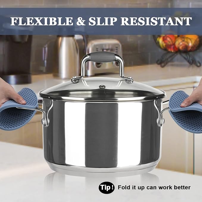 Silicone Trivets for Hot Dishes, Heat Resistant Non-Slip Silicone Trivet Mats