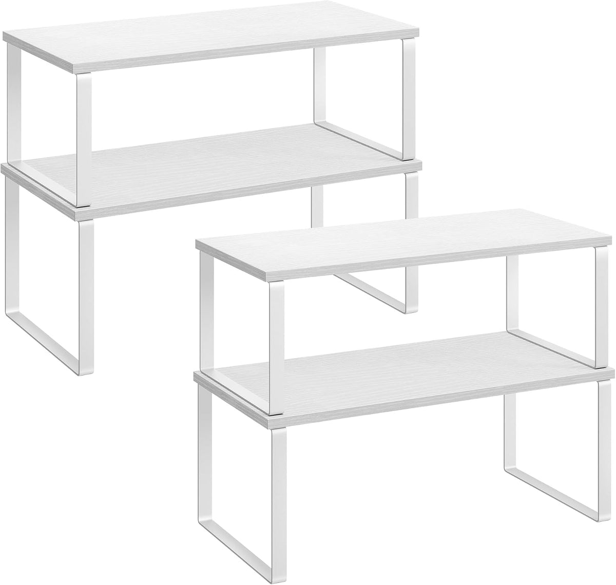 SONGMICS Cabinet Organizer Shelf, Set of 4, Stackable, Expandable