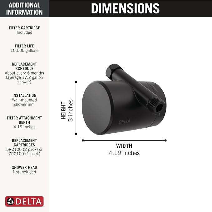 Delta Faucet Clarifi Standard Shower Filter Attachment