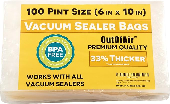 100 Vacuum Sealer Bags: Pint Size by OutOfAir Works