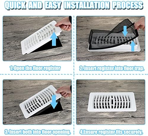 6 Pack 4"x12" Floor Register Trap Cover Screen Air Vent Cover Mesh Filter for Home Floor Register Net Trap