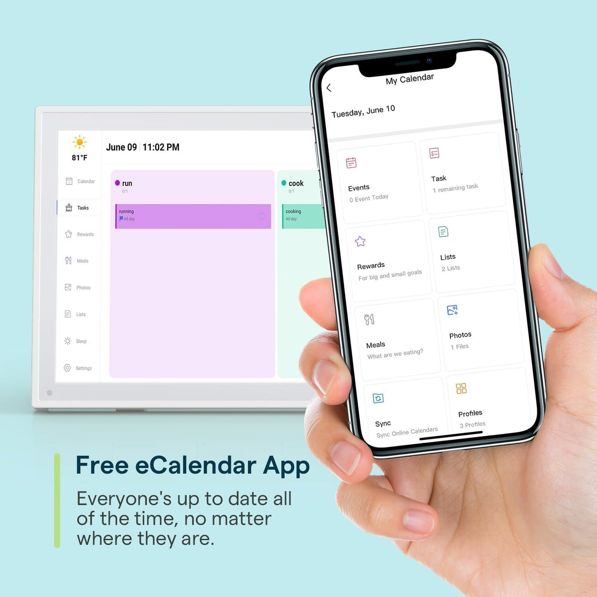 10.1" Digital Calendar, Smart Touchscreen Chore Chart & Planner, White
