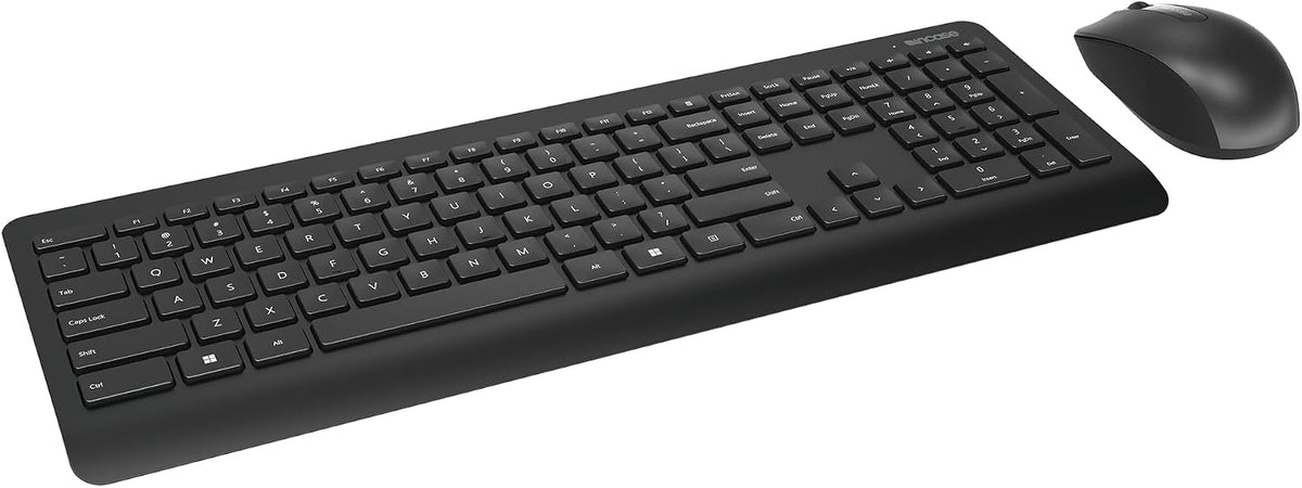 Incase Wireless Desktop 900 Keyboard and Mouse Combo - Designed by Microsoft – Quiet Touch Keys, Ambidextrous Design, Customizable Hotkeys, Two Year Battery Life – Black