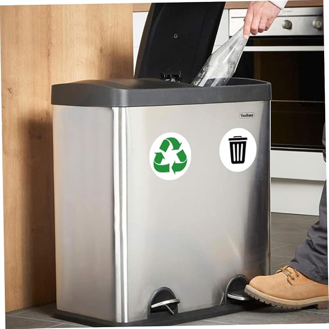 Garbage Sorting Stickers Set 6 Self-Adhesive Waste Classification Labels