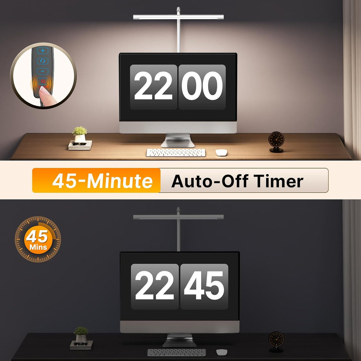 LED Desk Lamp with Clamp, Eye-Caring Dimmable Desk Light for Home Office