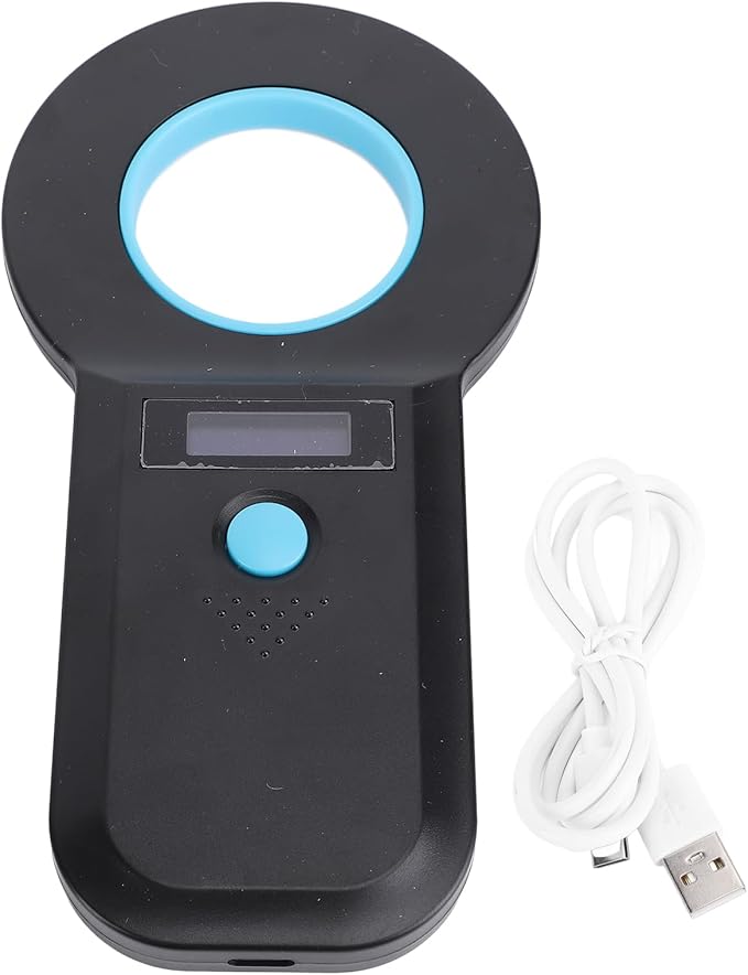 Zunate Portable Handheld Pet Microchip Scanner, Bluetooth & USBC Animal Chip Reader with 128 Data Storage, Supports EMID FDXB ISO11784/85, Fast <100ms Reading