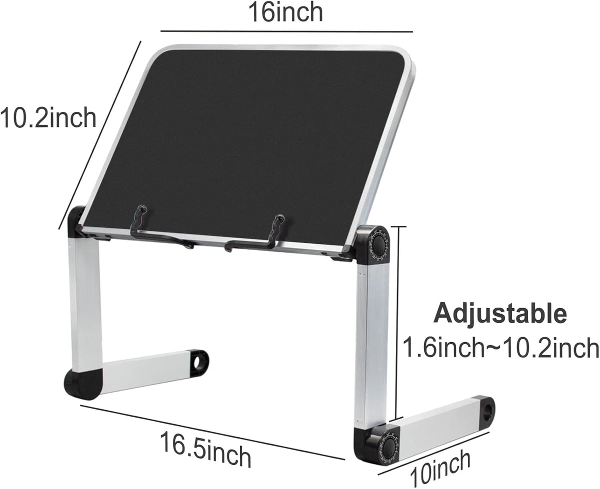 Extra Large Book Stand Adjustable for Bed Sofa, Multifunctional Laptop Holder with Page Clips, Ergonomic Multi Heights Angles, Cooking Stands Heavy Textbook Portable, Black, 19.5 x 10 inches