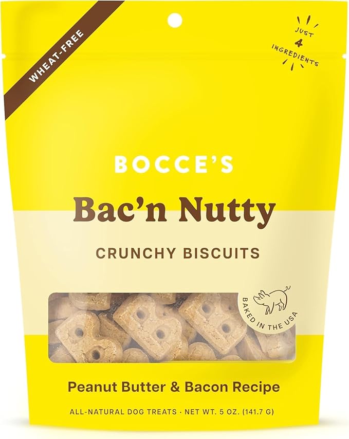 Bocce's Bakery Salmon Cookie + Bac’n Nutty Biscuit Dog Treat Bundle – Natural, Wheat-Free Biscuits and Soft & Chewy Cookies Made with Real Ingredients and Baked in The USA – 2 Pack Bundle