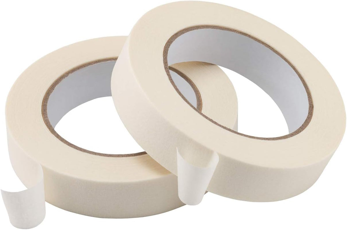 LICHAMP Desktop Tape Dispenser Holder with Large 3 inch Core for Masking Tape and 10 Pack White Masking Tape 1 inch
