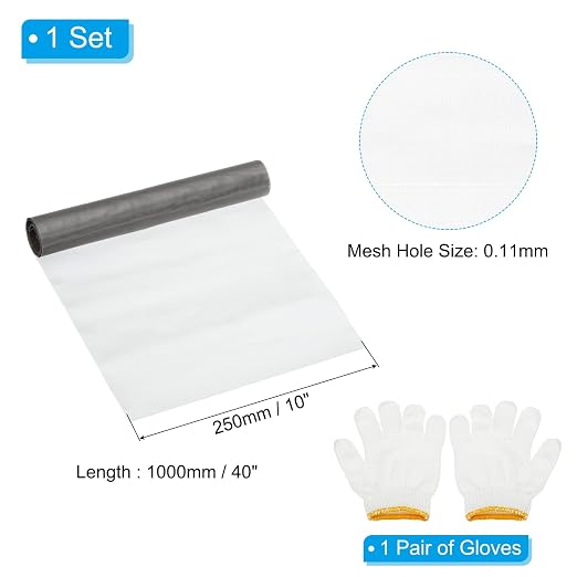 PATIKIL 40" L x 10" W Woven Wire Mesh, 150 Mesh 304 Stainless Steel Air Vent
