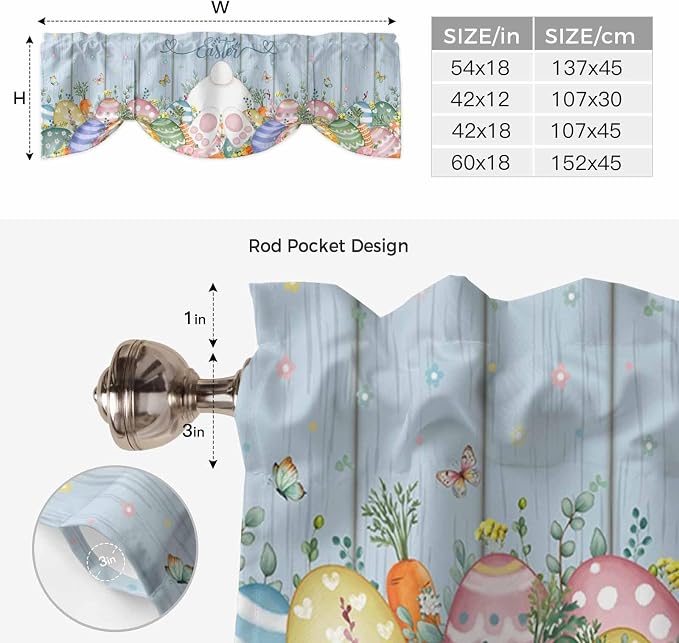 Spring Easter Tie Up Valance Curtains