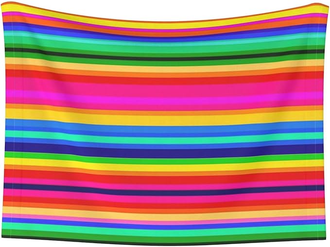 Double Sided Pet Mat for Dog Bed Topper Cat Blanket Furniture Protector, Novel Colorful Mexican Blanket Stripes, Reversible Plush with Tactile Dot Pattern for Style Change