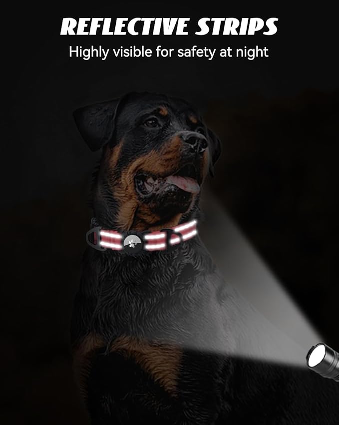 Joytale Airtag Dog Collar, Reflective Pet Collar with Waterproof AirTag Holder, Dual D-Rings, Soft Padded Adjustable for Extra Small and Puppy Dogs, Neon Pink, XS