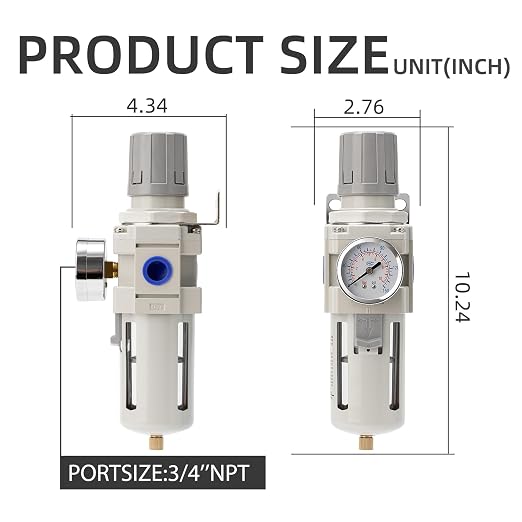 Air Compressor Water Separator Filter 3/4" NPT 0-150 PSI, Compressed Filter