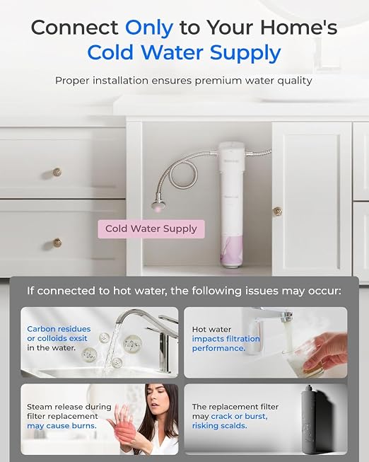 Waterdrop BFU1 Water Filter for Bathroom for Face Care, Soft Water,