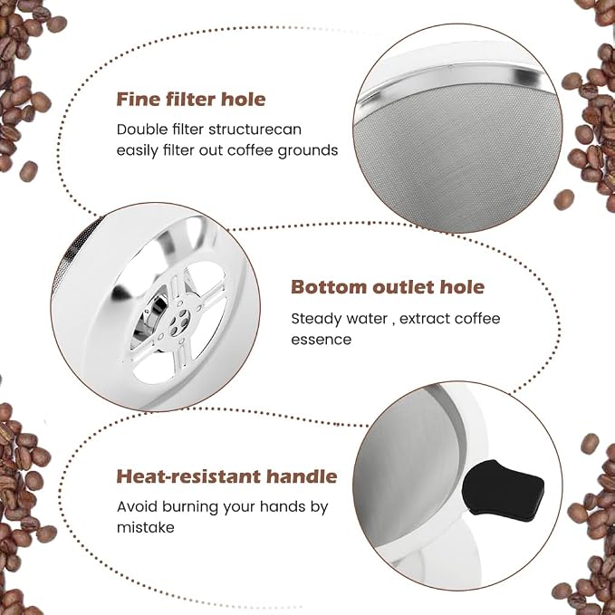 Pour Over Coffee Dripper Paperless Reusable Coffee Filter Pour Over Coffee